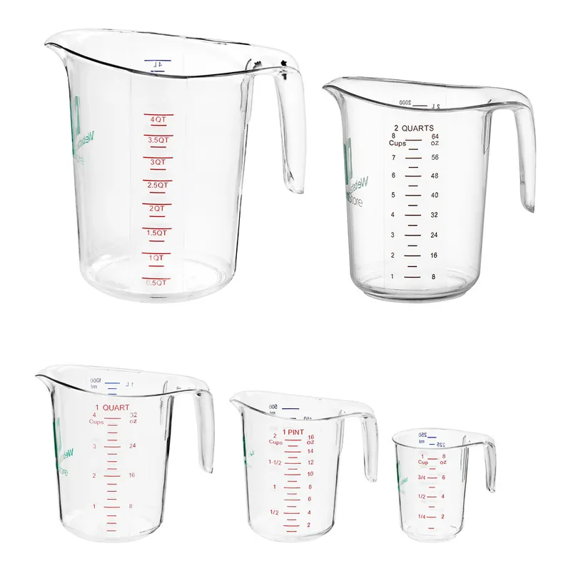 Last Chance WebstaurantStore 5-Piece Clear Polycarbonate Measuring Cup Set