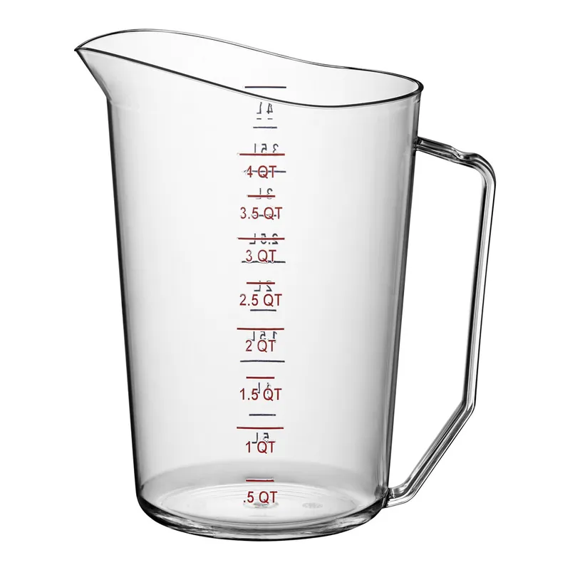 Free Returns Cambro 400MCCW135 Camwear® 4 Qt. Clear Polycarbonate Measuring Cup