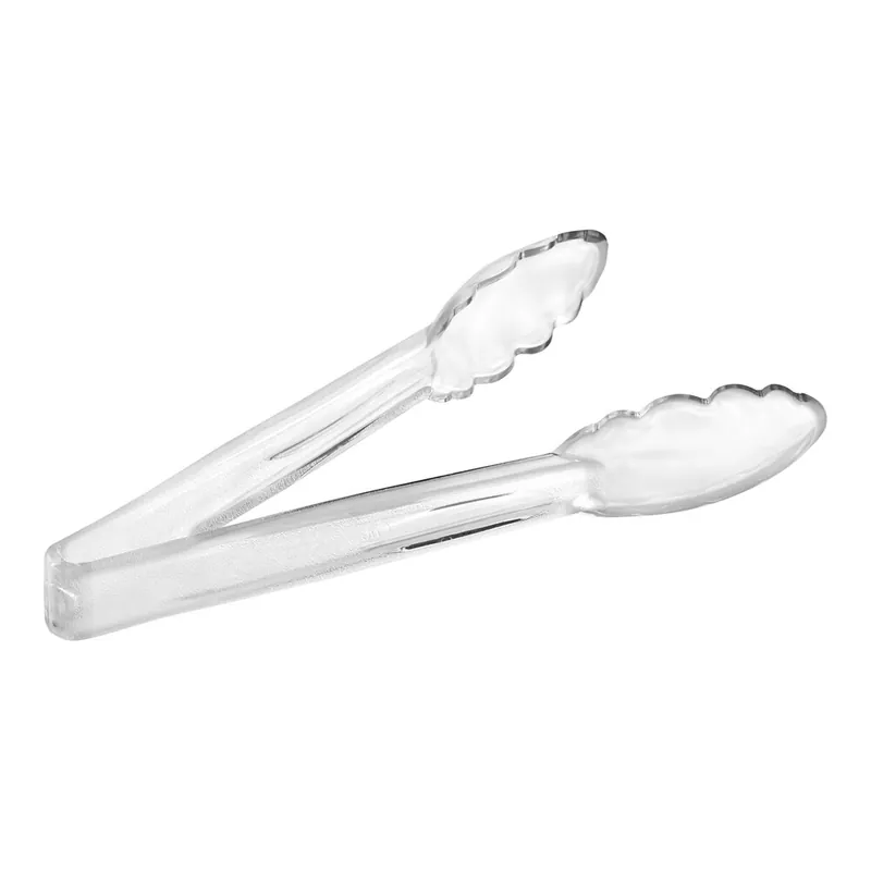Choice 9" Clear Polycarbonate Scallop Grip Tongs Mega Sale