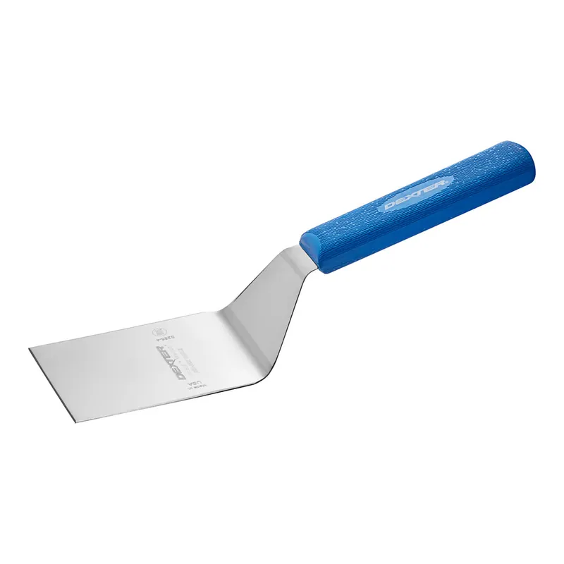 Exclusive Dexter-Russell 19853H Sani-Safe Cool Blue 4" x 3" High Heat Blue Square Edge Solid Hamburger Turner