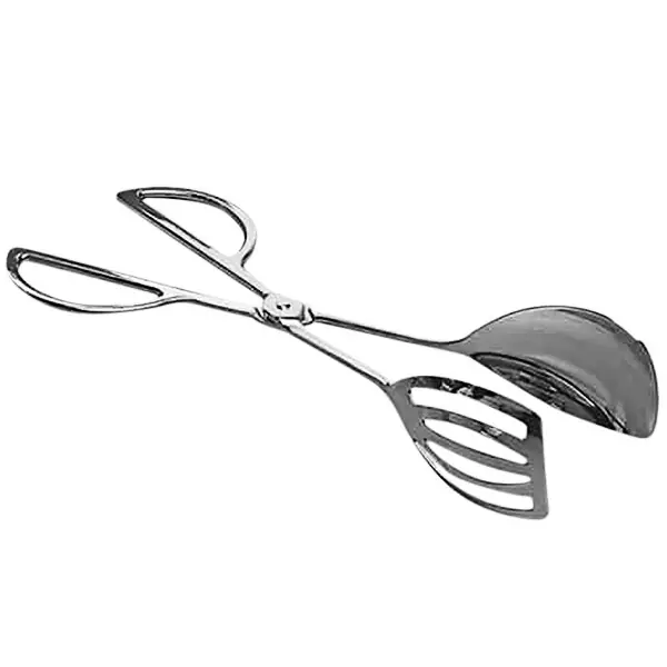 Exclusive American Metalcraft 10" Stainless Steel Scissor Tongs with Smooth Edge