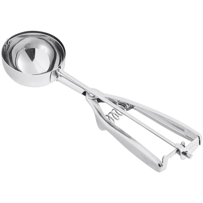 Choice #10 Round Stainless Steel Squeeze Handle Disher - 3.25 oz. Last Chance