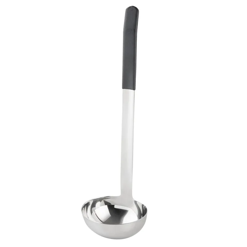 Flash Sale TableCraft AM5316BK Antimicrobial 6 oz. One-Piece Stainless Steel Ladle with Black Handle