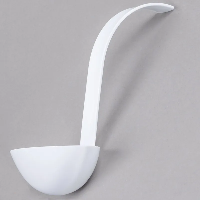 Top Rated Fineline 3305-WH Platter Pleasers 5 oz. White Plastic Punch / Serving Disposable Ladle - 48/Case
