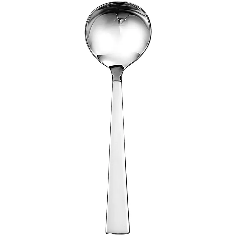 Hot Deal Sant'Andrea Satin Fulcrum by 1880 Hospitality T812MSLF 5 3/4" 18/10 Stainless Steel Extra Heavy Weight Sauce Ladle - 12/Case
