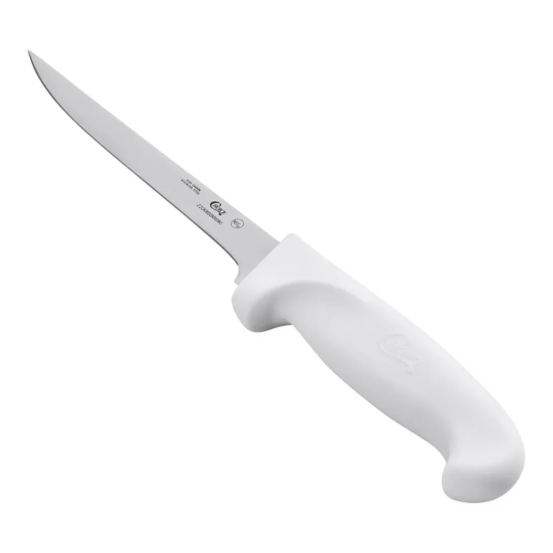 Choice 6" Narrow Stiff Boning Knife with White Handles Save Now