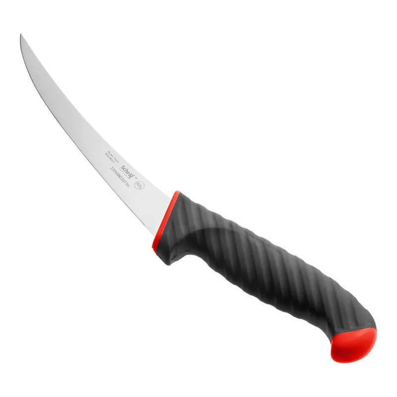 Schraf 6" Red Curved Semi-Stiff Boning Knife with TPRgrip Handle Don’t Miss Out