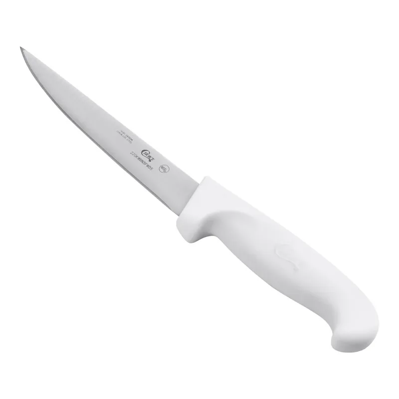 Price Cut Choice 5" Wide Stiff Boning Knife with White Handle