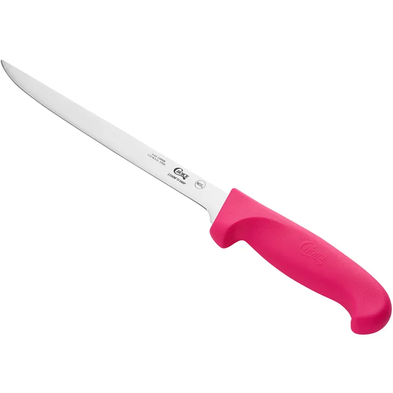 Choice 8" Narrow Semi-Stiff Fillet Knife with Neon Pink Handle Hot Deal