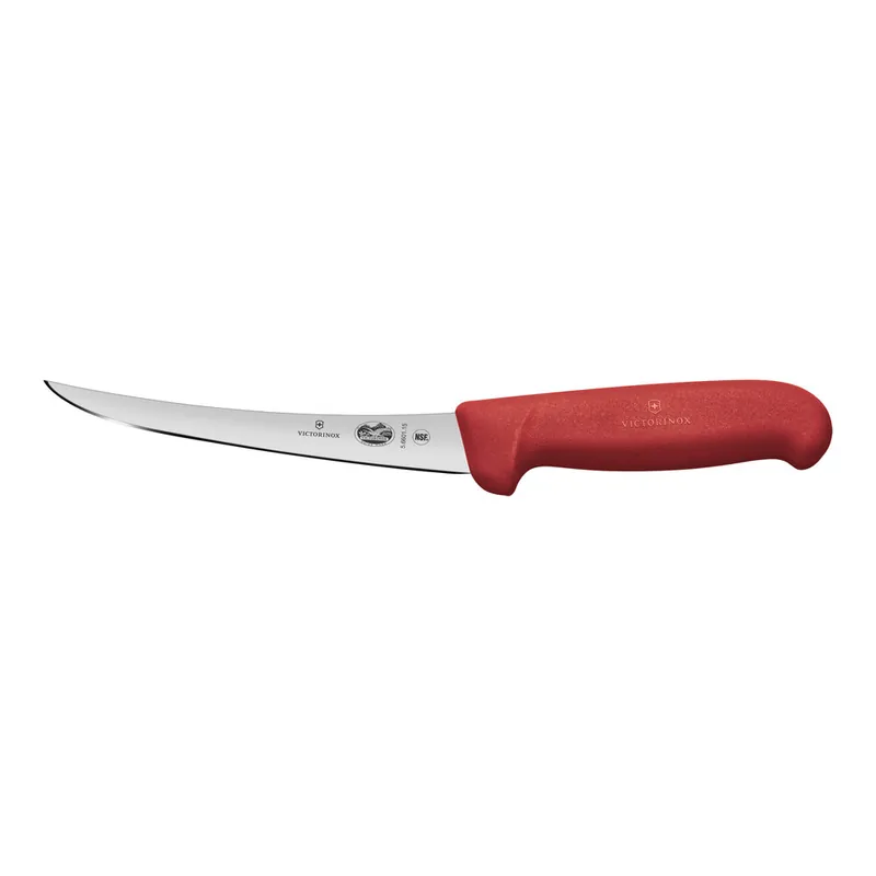 Victorinox 6" Curved Semi-Stiff Boning Knife with Red Fibrox Handle 5.6601.15 Worldwide Shipping
