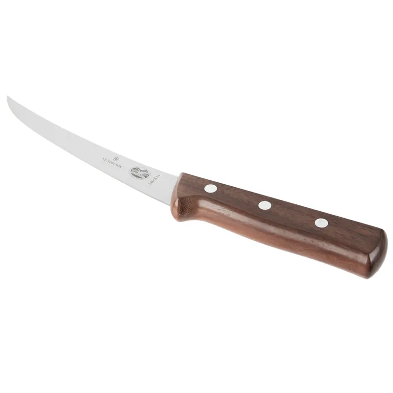 Editor’s Pick Victorinox 5.6606.15-X1 6" Narrow Semi-Stiff Curved Boning Knife with Wood Handle
