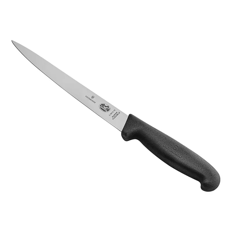 Victorinox 7" Straight Flexible Fillet Knife with Black Fibrox Handle 5.3813.18-X1 Money Back Guarantee