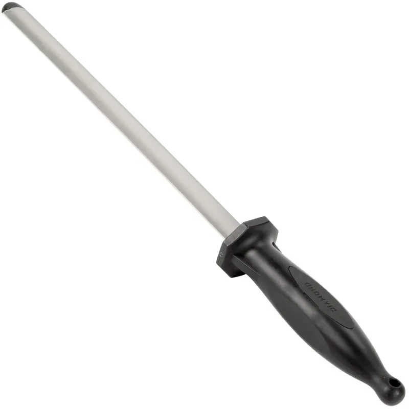 Fresh Stock Mercer Culinary M15910 10" Oval Diamond Knife Sharpening Steel with Black Plastic Handle