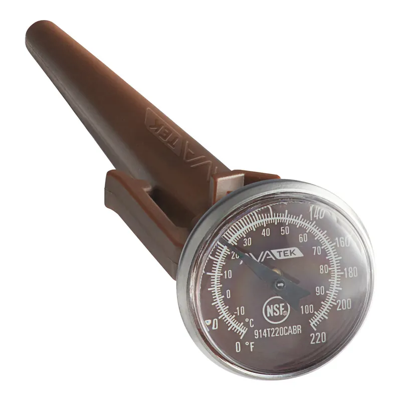 AvaTek 5" HACCP Pocket Probe Dial Thermometer with Calibration Wrench (Brown / Cooked Meat) Handmade