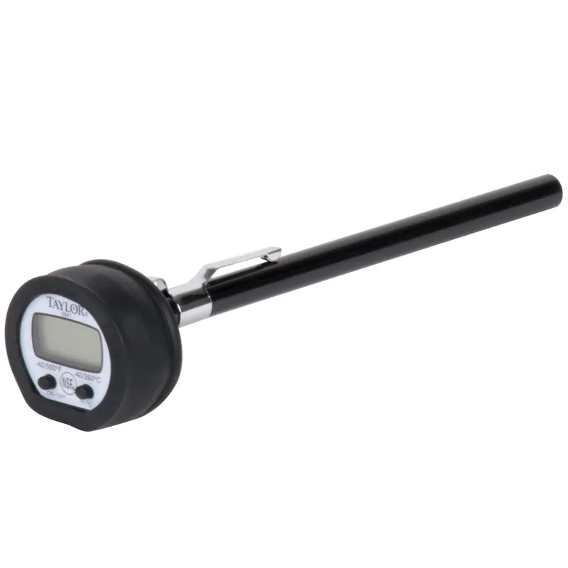 Taylor 9841RB 4 5/8" High Temperature Digital Pocket Probe Thermometer with Rubber Boot Time-Limited