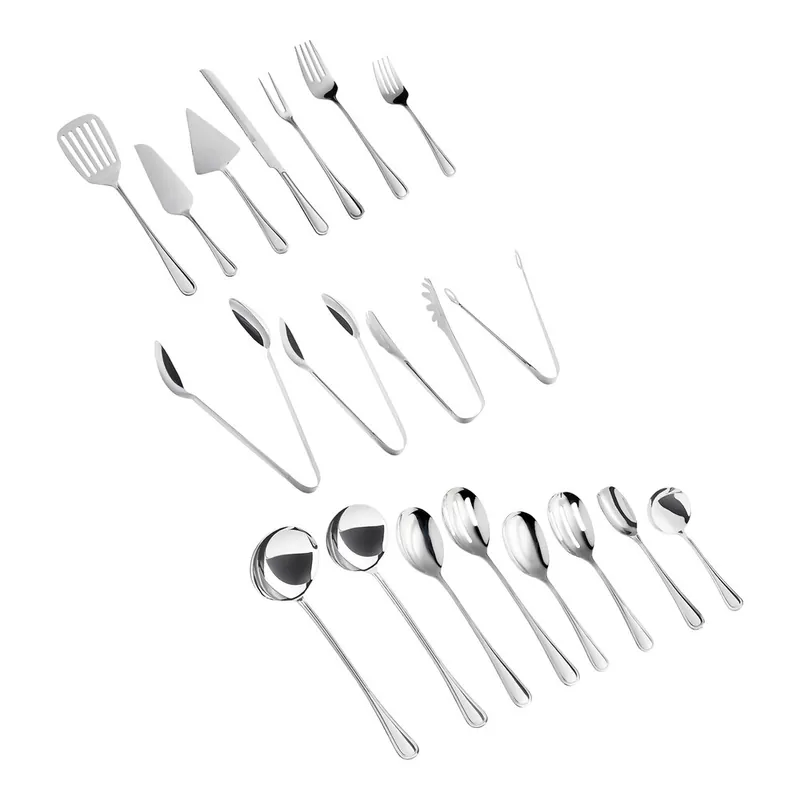 Top Pick Acopa Edgeworth 19-Piece 18/8 Stainless Steel Extra Heavy Weight Serving Utensils Set