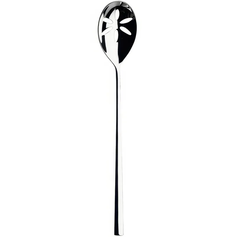 Last Chance Sola MB318 Living Mirror 15" 18/10 Stainless Steel Extra Heavy Weight Large Slotted Serving Spoon by Arc Cardinal - 12/Case