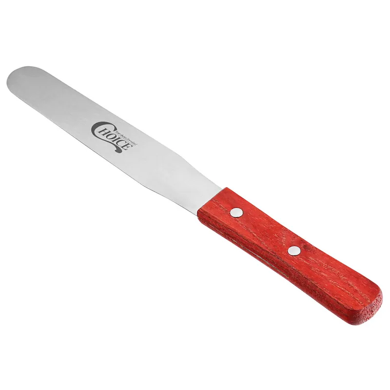 Price Cut Choice 6" Blade Straight Baking / Icing Spatula with Wood Handle