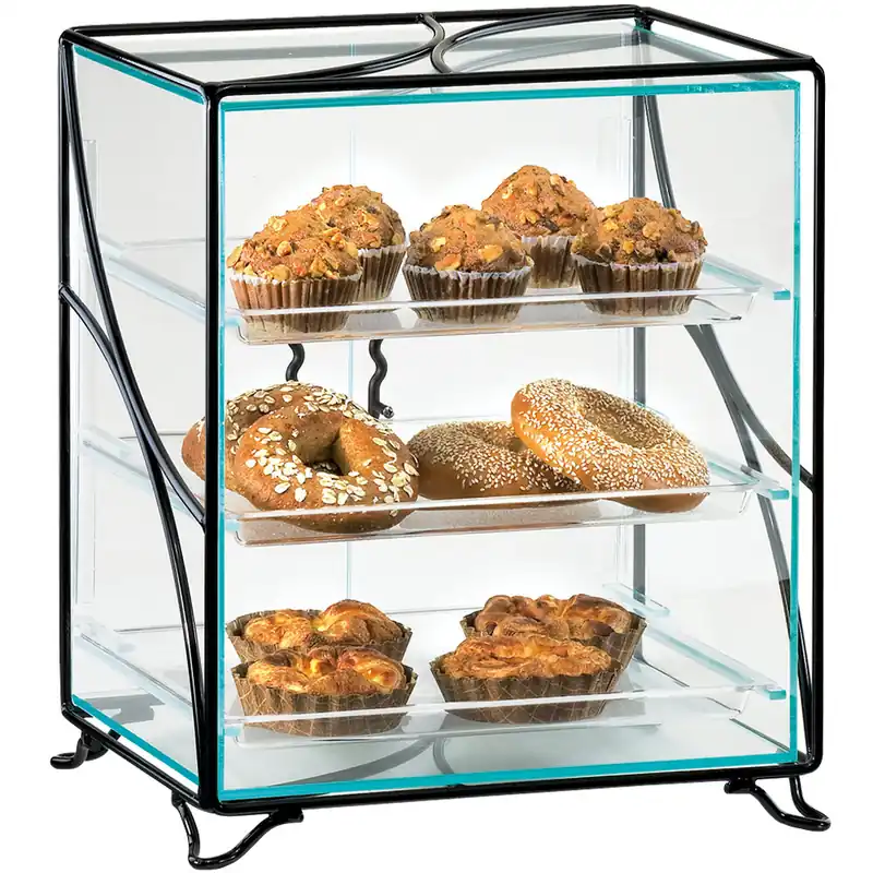 Cal-Mil 1501-13 Glacier Three Tier Acrylic Display Case with Wire Frame - 16" x 12" x 19" Viral