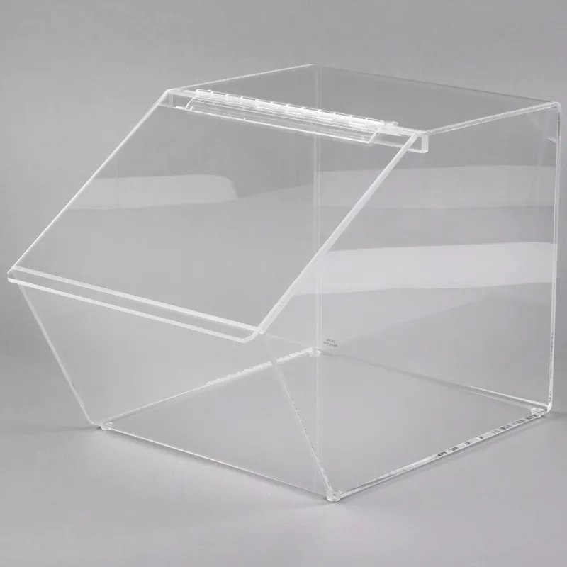 Price Drop Cal-Mil 943 Classic Slant Front Acrylic Food Bin - 12 1/2" x 16" x 12 1/2"