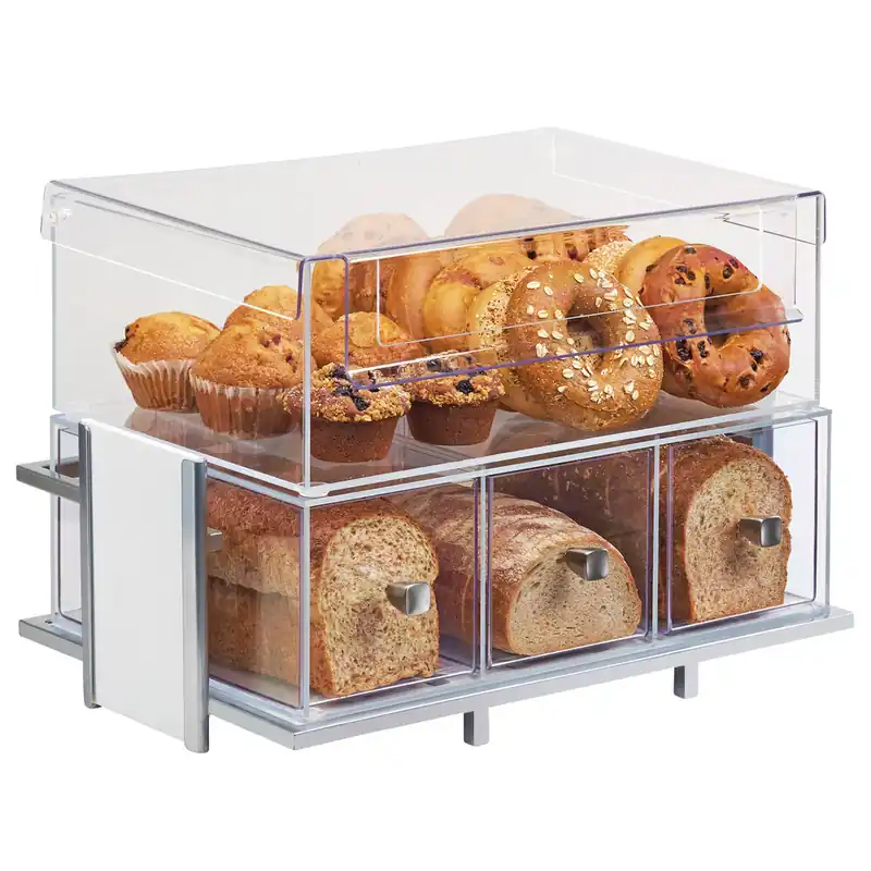 Cal-Mil 1471-15SET Eco Modern White Merchandiser Set with Frame, Bin, and Bread Box Worldwide Shipping