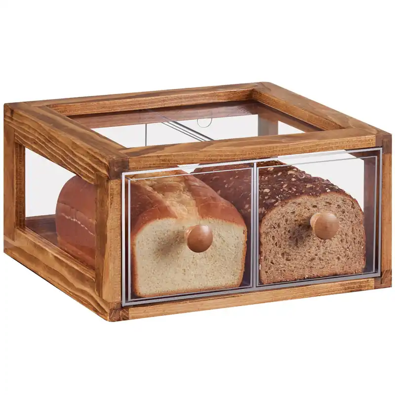 Cal-Mil 4200-2-99 Madera Rustic Pine Double Bin Bread Drawer - 13 3/4" x 13" x 7 1/4" Express Delivery