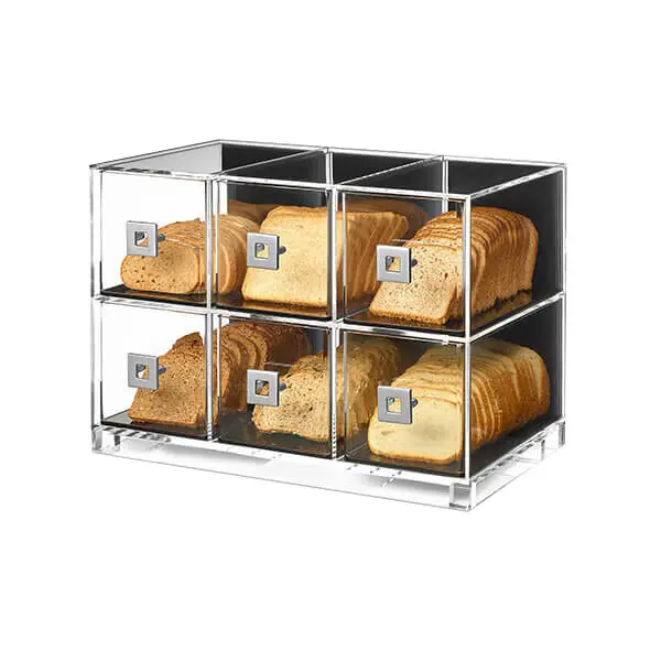 Rosseto BD115 6 Drawer Acrylic Bakery Display Case - 19 1/4" x 12" x 13 3/4" One Day Deal