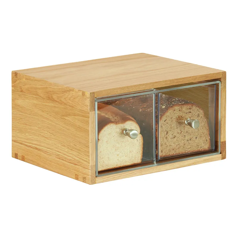 Best Price Cal-Mil Sydney 13 5/8" x 13" x 7 1/8" 2-Drawer Oak Bread Display Case 23150-2-21