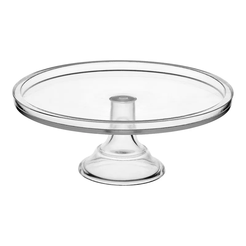 Acopa 10 5/8" x 4 11/16" Clear Glass Cake Stand Free Returns