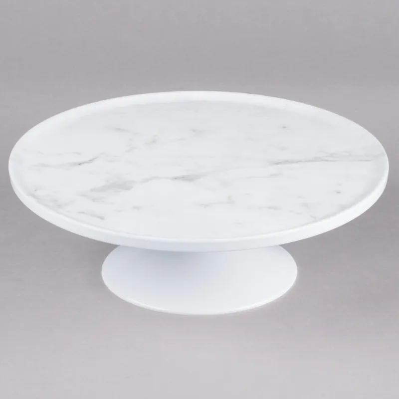 Fast Shipping Elite Global Solutions M12RPKT-C Sierra 12" x 4" Faux Carrara Marble Round Plate Stand