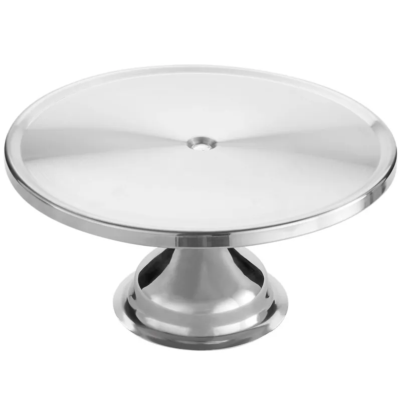 Authentic American Metalcraft 13 1/2" x 7 1/2" Stainless Steel Cake Stand 19001