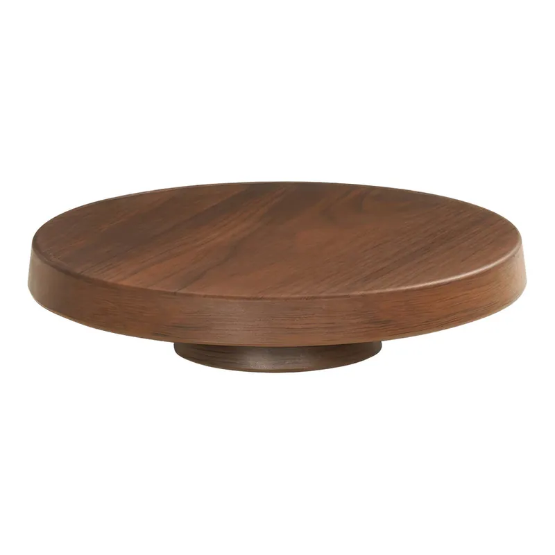 Cal-Mil 12 1/4" x 2 1/4" Round Walnut Melamine Cake Pedestal Place Order