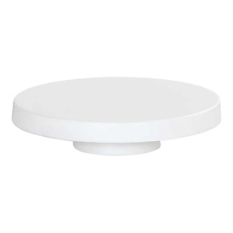 Authentic Cal-Mil 10 1/4" x 2 1/4" Round White Melamine Cake Pedestal