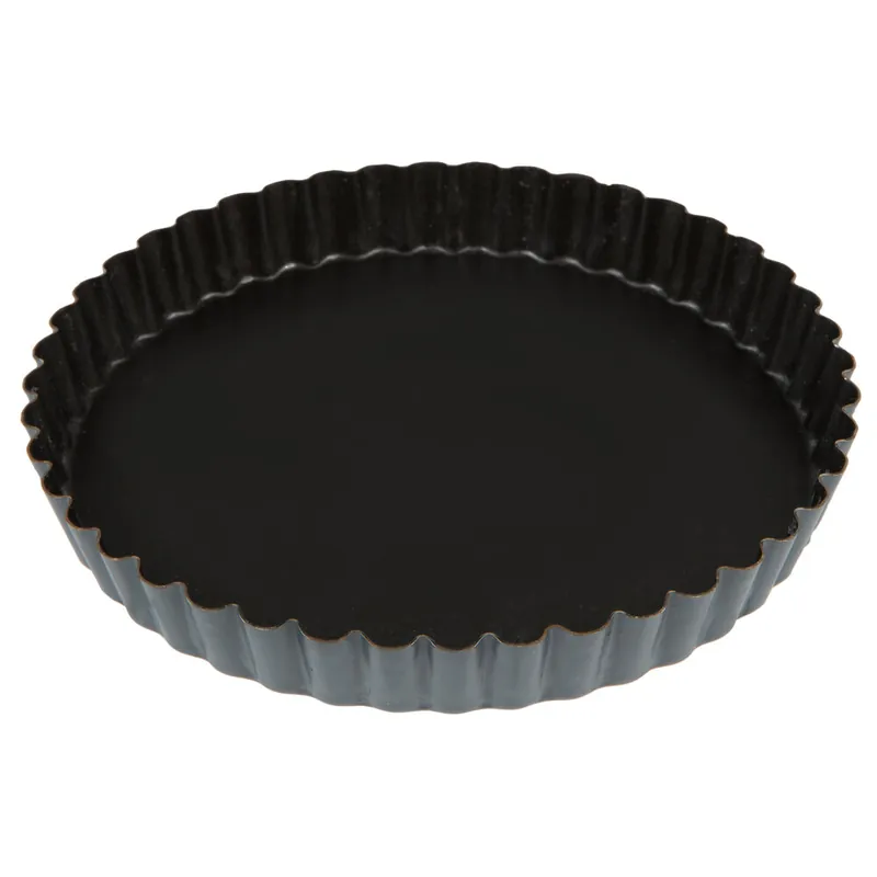 Matfer Bourgeat 332214 Exopan Steel 8 5/8" x 1" Fluted Non-Stick Tart / Quiche Pan Handmade