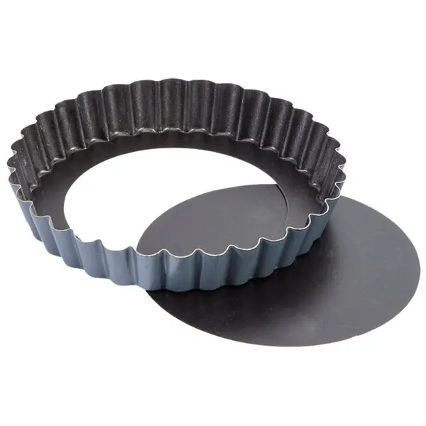 Latest Matfer Bourgeat 331685 Exopan Steel 11" x 2" Fluted Non-Stick Deep Tart / Quiche Pan with Removable Bottom