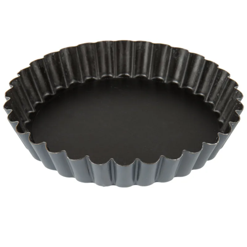 Discount Matfer Bourgeat 331811 Exopan Steel 4 3/4" x 3/4" Non-Stick Fluted Cake / Tart Pan with Removable Bottom