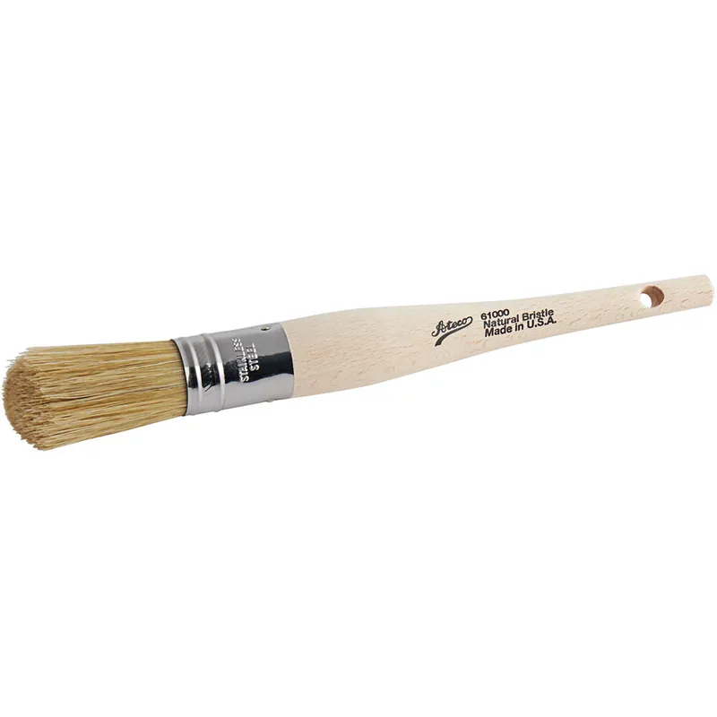 Deal Ateco 61000 1"W Round Boar Bristle Pastry/Decorating Brush