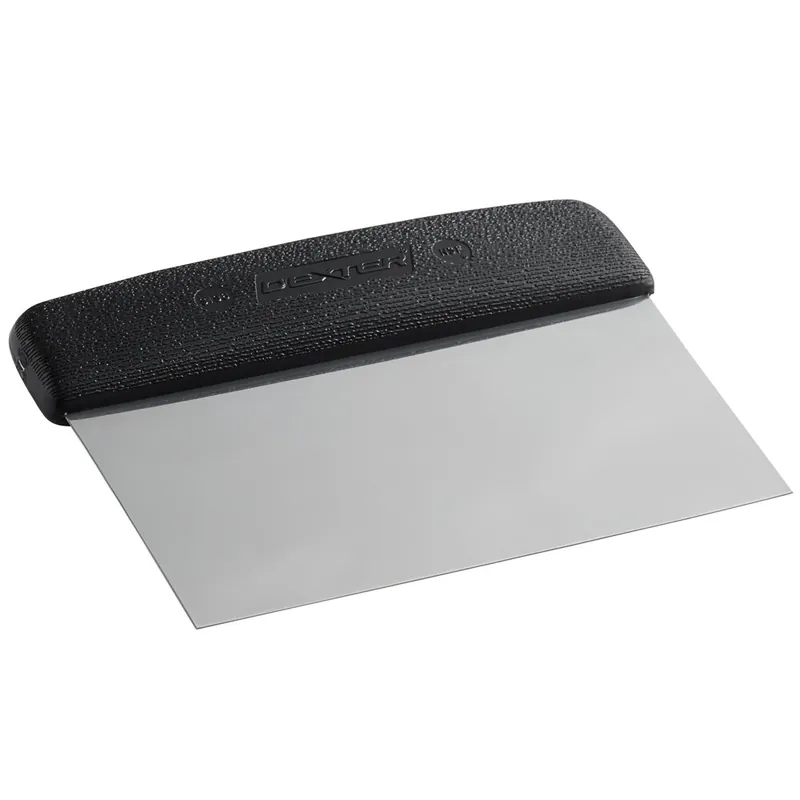 Dexter-Russell 17303B Sani-Safe 6" x 4 5/8" High Carbon Stainless Steel Dough Cutter / Bench Scraper with Black Handle Worldwide Shipping