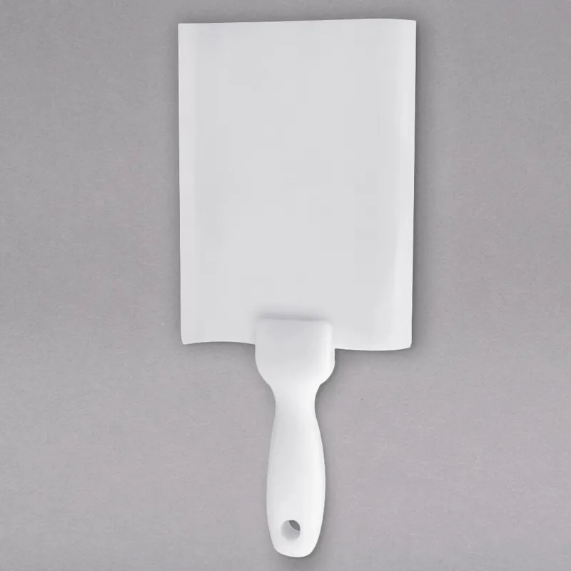The Perfect 10 Spatula 13 3/4" x 6" White Heavy-Duty #10 Can Scraper with White Handle Best Seller
