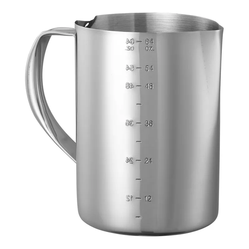 Editor’s Pick Service Ideas 64.2 oz. Stainless Steel Frothing Pitcher with Measuring Lines FROTH646 - 6/Case