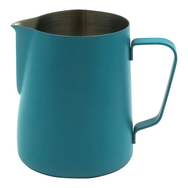Factory Price Rhino Coffee Gear Classic 15 oz. Teal Blue Stainless Steel Milk Pitcher RHCL450ML-TL