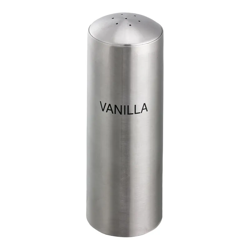 Special Offer Service Ideas STC 6 oz. "Vanilla" Round Stainless Steel Shaker with 7-Hole Lid - 6/Case