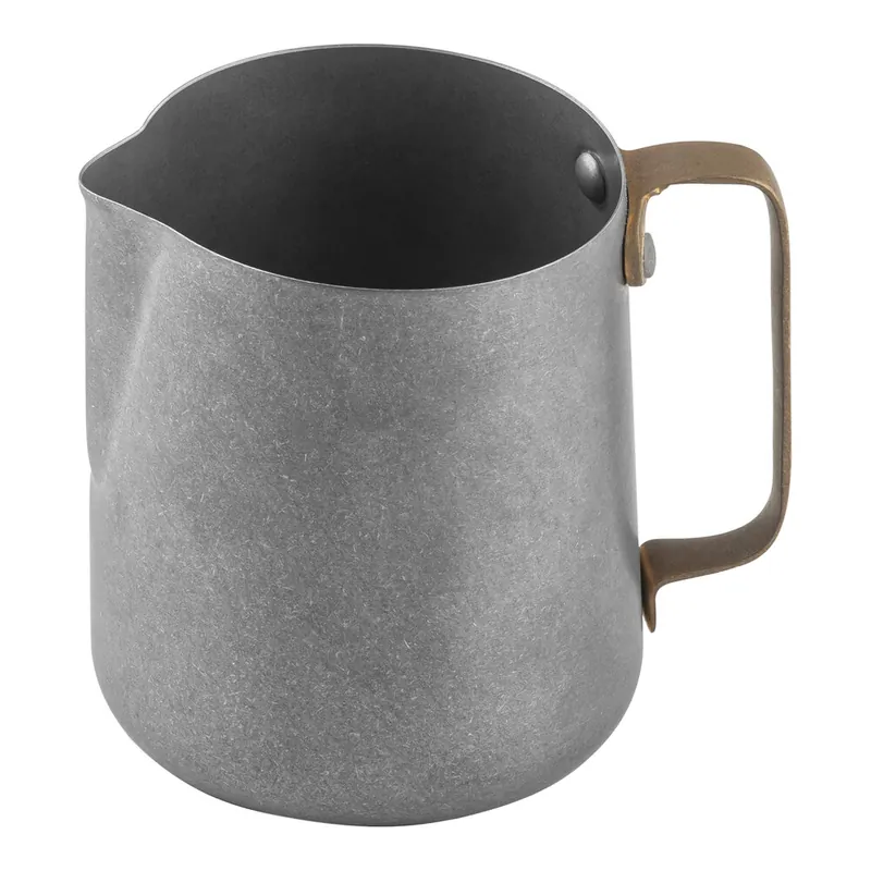TableCraft 18 oz. Vintage Finish Stainless Steel Frothing Pitcher with Gold Handle 12057 Grab Now