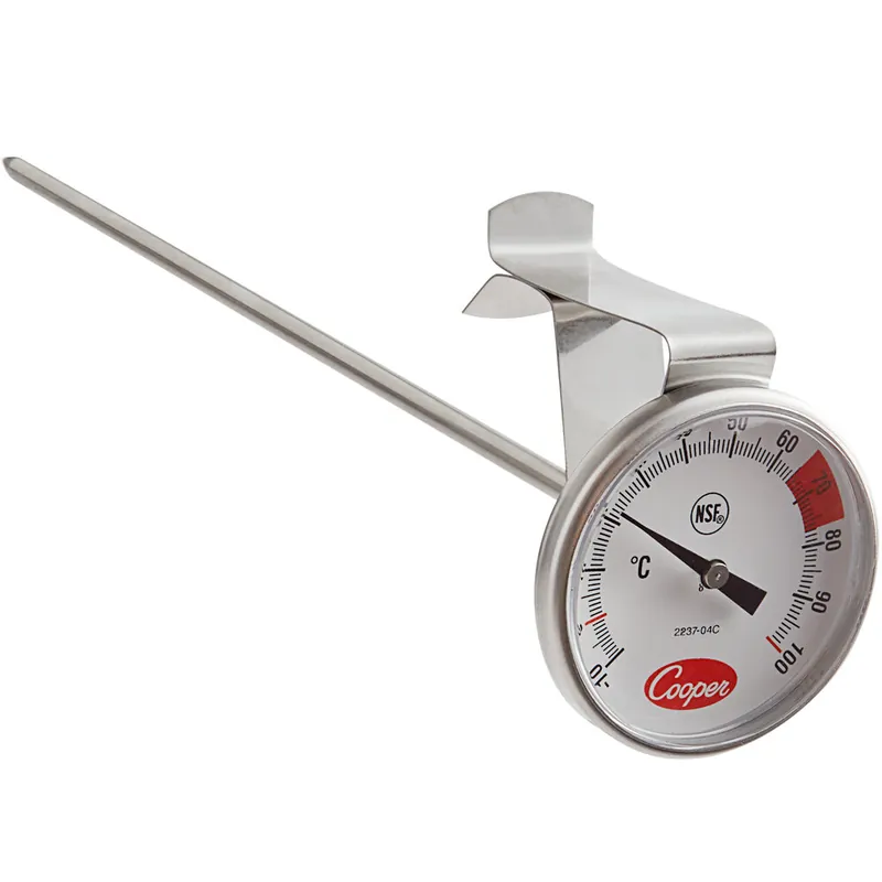 Premium Cooper-Atkins 2237-04C-8 7" Hot Beverage and Frothing Thermometer, -10-100 Degrees Celsius