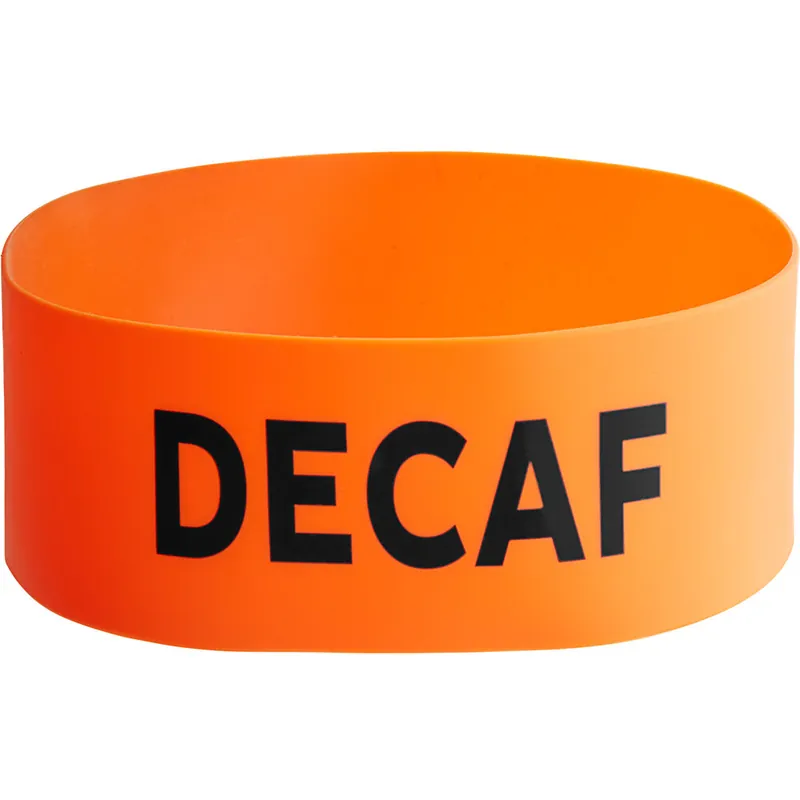 Final Sale Choice Orange Silicone "Decaf" Airpot Label Band