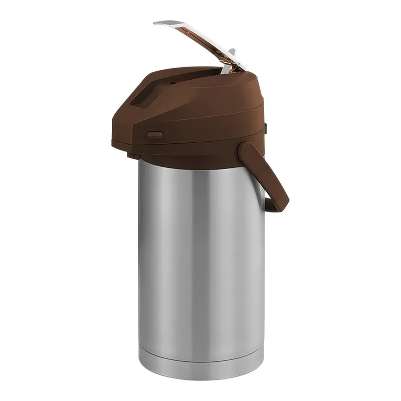 Time-Limited Service Ideas Color-Me-SVAC 3.7 Liter Brushed Stainless Steel Lined Airpot with Lever and Brown Top CTAL37BR