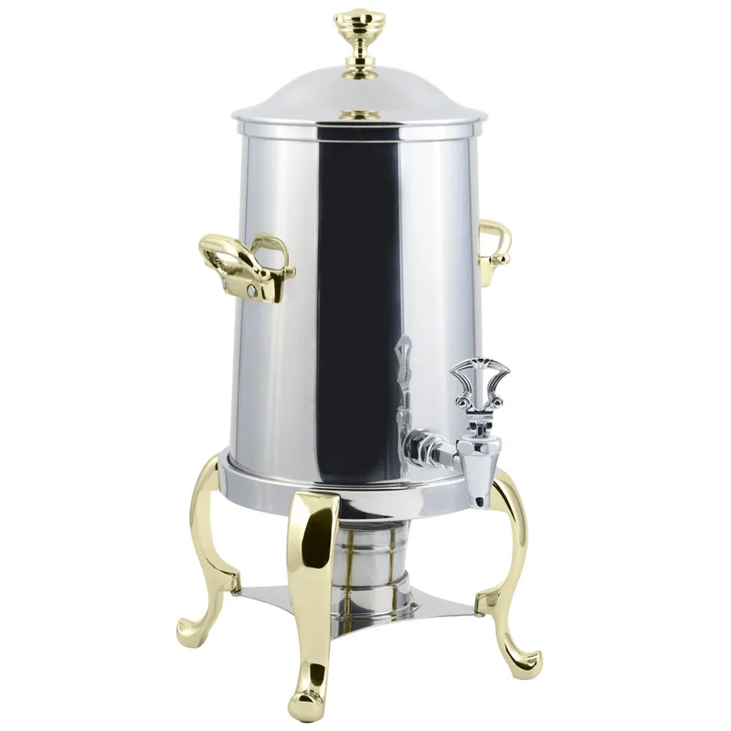 Price Cut Bon Chef 49103 Roman 3.5 Gallon Stainless Steel Coffee Chafer Urn with Brass Trim