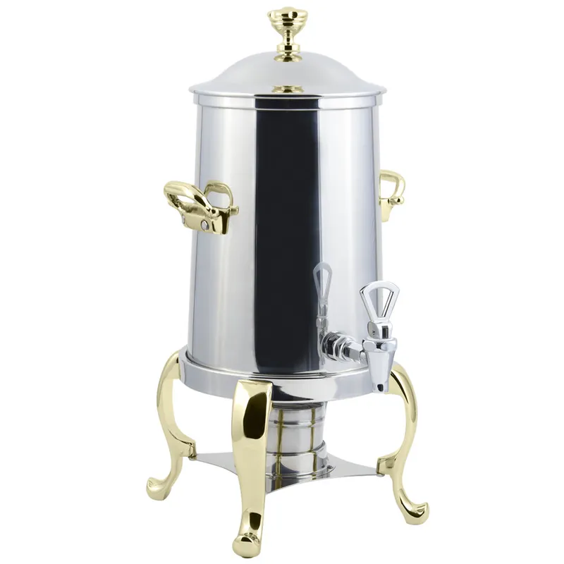 Save Now Bon Chef 49105-1 Roman 5.5 Gallon Stainless Steel Coffee Chafer Urn with Brass Trim