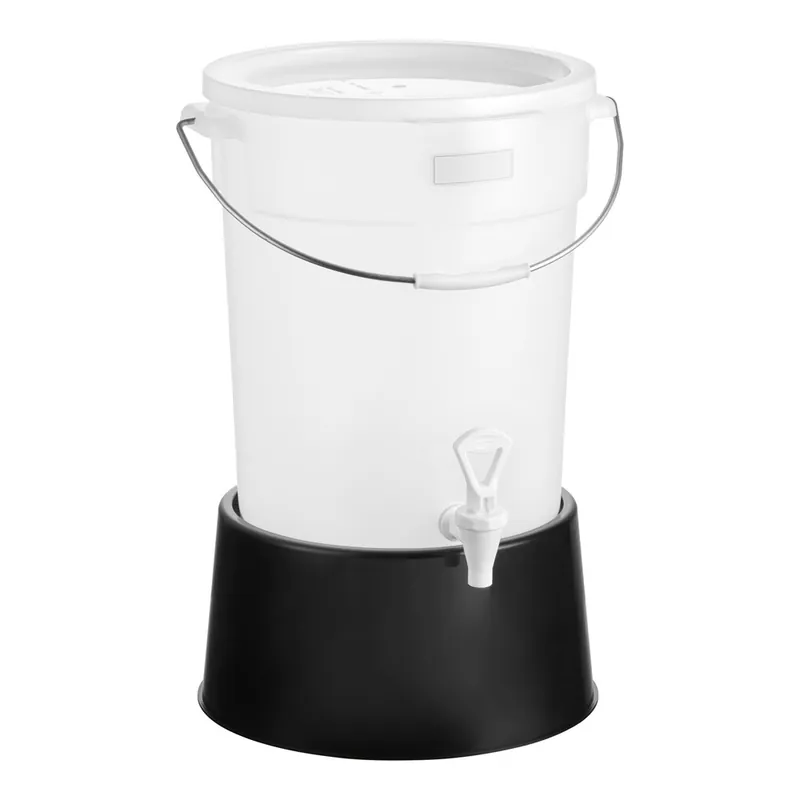 Choice Round 6 Gallon Translucent Beverage Dispenser with Black Base Trusted Brand