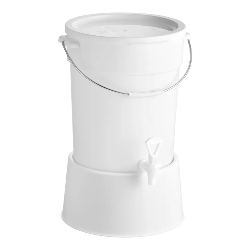 Choice Round 6 Gallon White Beverage Dispenser with White Base Today Only